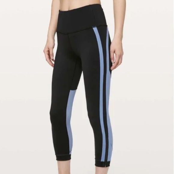 Lululemon Zip The Line Crop 23” Utility Blue Size 4 - Picture 2 of 15